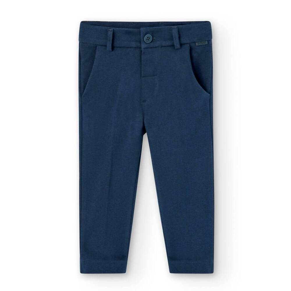 NEW BOBOLI boy's knit trouser in navy blue